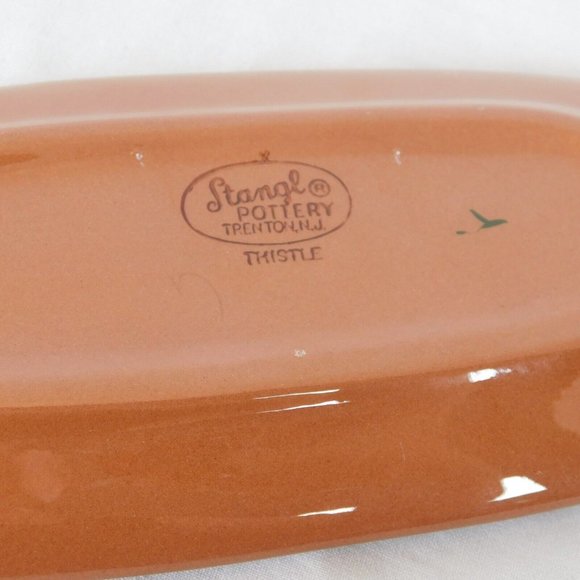 Stangl Pottery Pink Thistle 1/4 lb Covered Butter Dish Vintage FLAW-Small stains - Picture 9 of 12